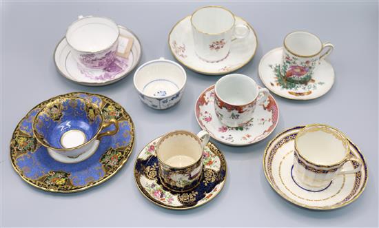 Quantity of 19thC cups & saucers(-)